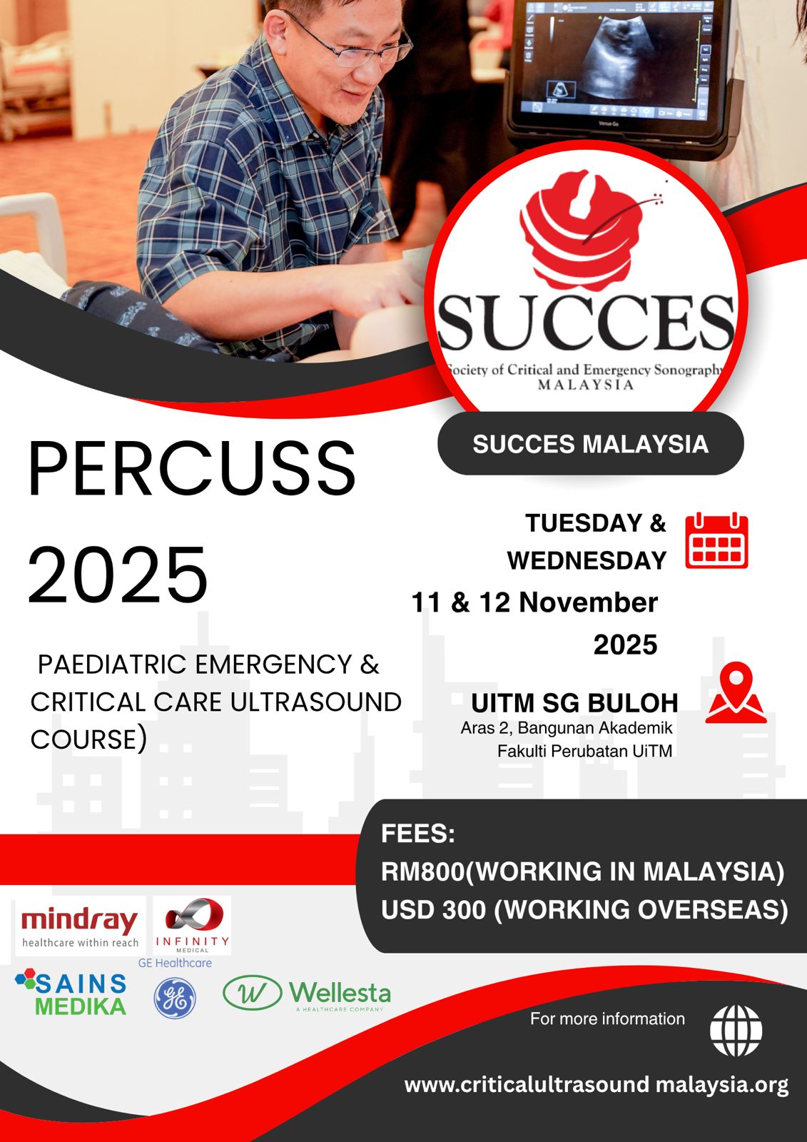 Read more about the article Paediatric Emergency and Critical Care Ultrasound Support Course (PERCUSS) 2025 – UiTM Sg Buloh